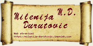 Milenija Durutović vizit kartica